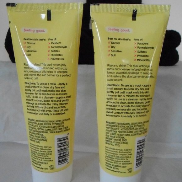 Freeman Energizing Jelly Face Mask Set 2 Black Headbands 2 Ponytail Holders-NEW - Picture 3 of 6